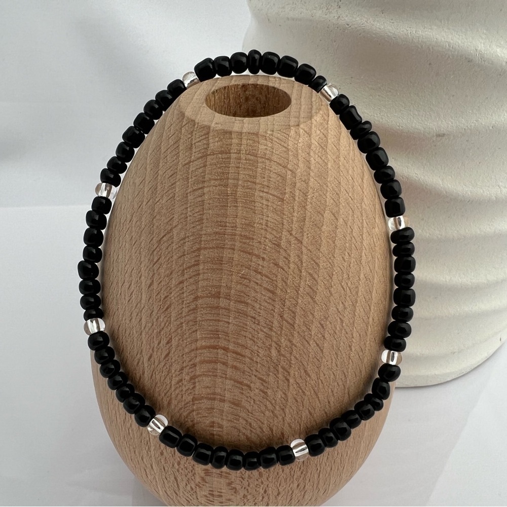 Stretch Beaded Anklet Black Size Small 8.25” - Picture 12 of 12